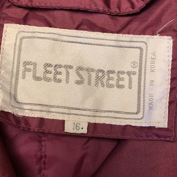 Vintage Fleet Street Mulberry Red Quilted Lining Trench Coat sz 16 - Picture 6 of 10